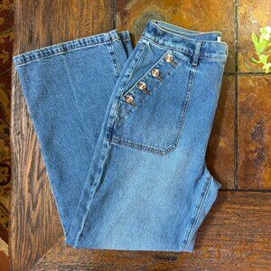 LOFT High Rise Wide Leg Sailor Jeans, Women's Size 8 / 29